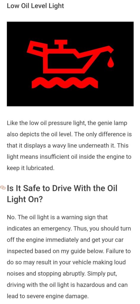 Why is My Low Oil Light on But the Oil is Full?